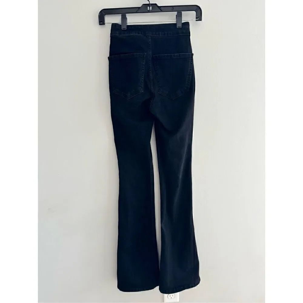 Zara Black Flare High Waisted Denim Jeans, Women’s Size 0